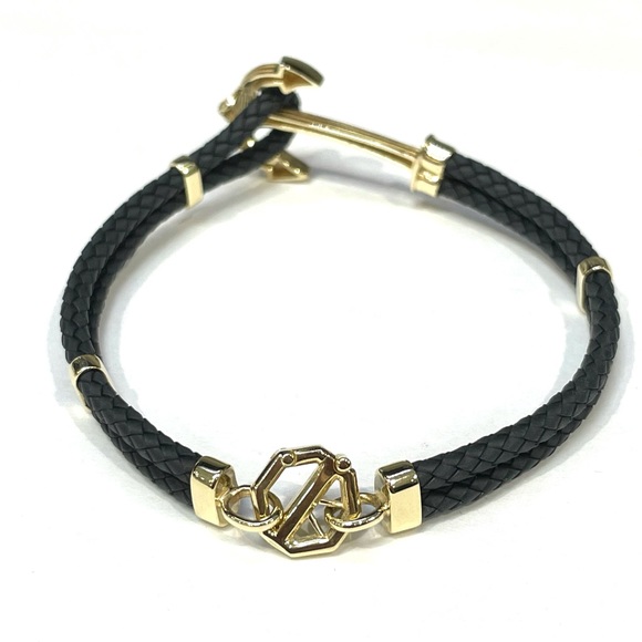 Anchor Bracelet in solid 14k Yellow Gold and Nylon 8.3” long - Picture 3 of 8